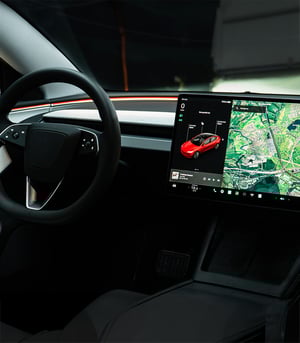 Red Tesla Model 3 Highland Mockup