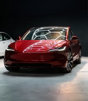 Red Tesla Model 3 Highland Mockup3
